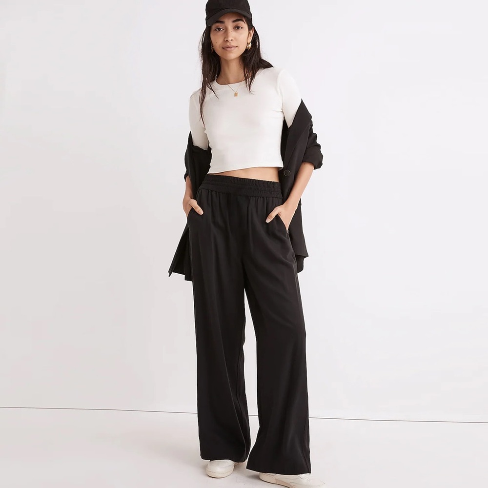 Madewell Black Wide-Leg Pants